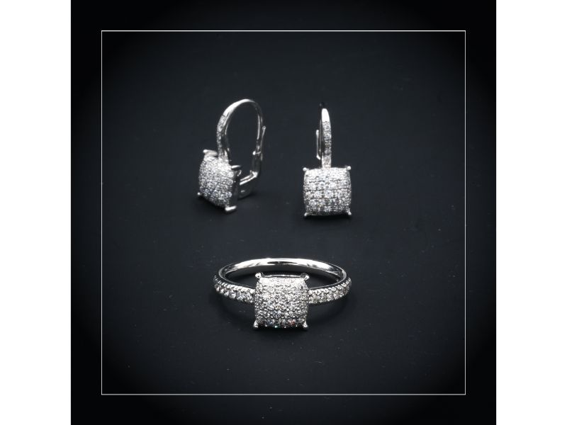 Parure con pietre quadrate - gioielleria artigianale a Roma