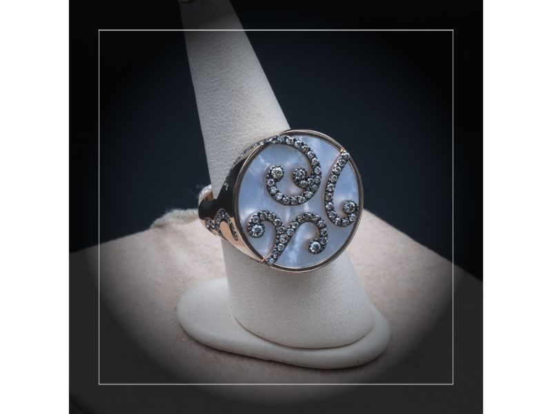 Grande anello azzurro - gioielleria artigianale a Roma