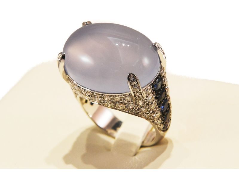 Anello pietra chiara - gioielleria artigianale a Roma