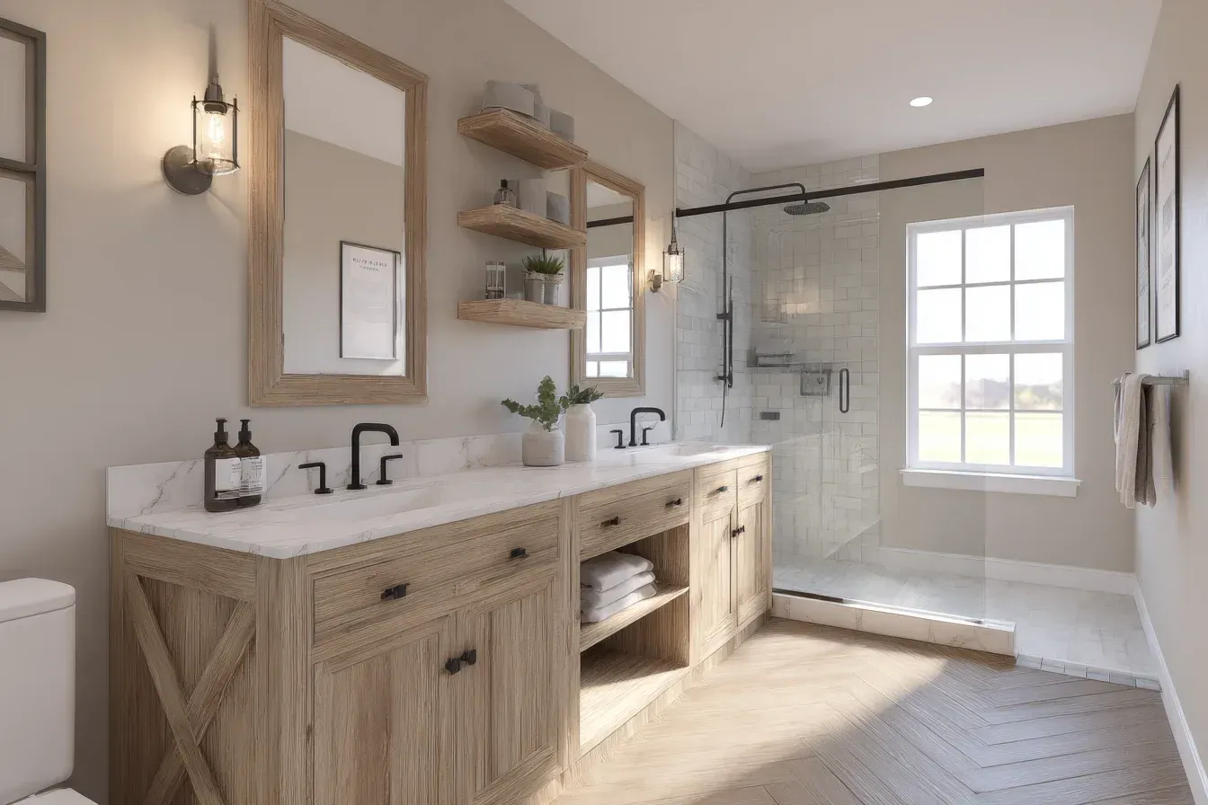 Luxury bathroom renovation Coquitlam including floating cabinetry, LED perimeter lighting, and quartz waterfall vanities.
Coquitlam accessible bathroom remodel with walk-in showers, grab bars, slip-resistant flooring, and widened entryways.
Bathroom renovation Coquitlam replacing outdated fixtures, redoing tile surrounds, and installing modern vanities for a full refresh.
Coquitlam shower renovation featuring matte black hardware, porcelain tile walls, and built-in corner shelving.
Complete Coquitlam bathroom redesign with new plumbing, enhanced lighting, upgraded tile, and high-quality cabinetry.