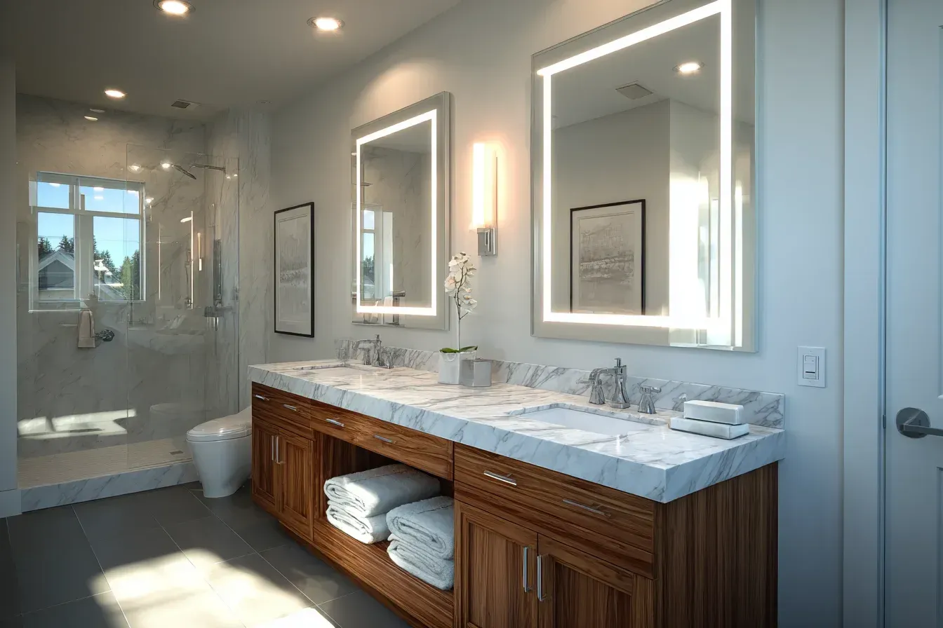 Coquitlam bathroom remodel designed with floating cabinets, recessed shelf lighting, and modern tile patterns.
Bathroom renovations Coquitlam including curbless shower entries, waterproof membranes, and premium fixture sets.
Coquitlam bathroom renovation with elegant porcelain tiles, high-end faucets, and full plumbing upgrades.
Bathroom remodel Coquitlam featuring freestanding tub placement, stone-look floor tiles, and modern lighting accents.
Coquitlam bathroom renovations with frameless glass showers, wall tile replacements, and quartz vanity upgrades.
Bathroom renovation Coquitlam BC with heated towel racks, LED mirror lighting, and modern tile flooring.
Coquitlam bathroom remodel with full shower replacement, tile feature walls, and updated storage solutions.
Bathroom renovations Coquitlam using luxury materials like marble-look porcelain, chrome fixtures, and premium lighting.
Coquitlam bathroom renovation installing durable grout lines, waterproof backer boards, and new vanity hardware.
Bathroom remodel Coquitlam with spa-style shower upgrades, recessed LEDs, and quartz stone features.
Coquitlam bathroom renovations addressing water damage, tile issues, moisture buildup, and flooring replacements.
Bathroom renovation Coquitlam BC installing new tile floors, LED vanity mirrors, modern fixtures, and improved ventilation.