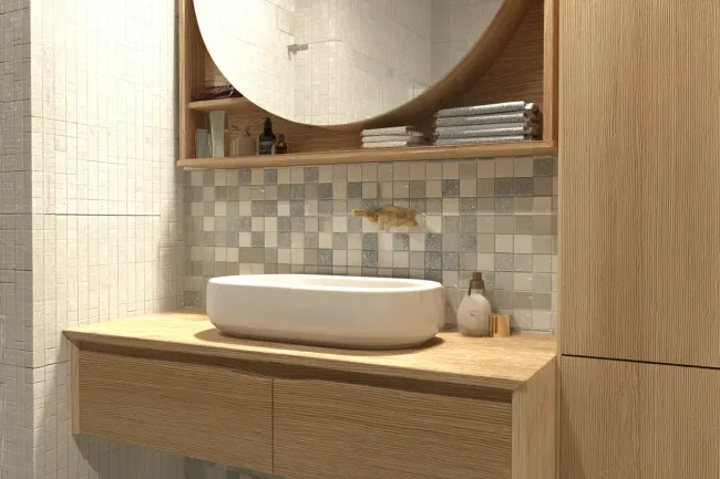 Complete bathroom remodel Coquitlam with new plumbing, bathtub replacement, tile surround upgrades, and energy-efficient fixtures.
Coquitlam bathroom remodeling service installing large format tiles, floating vanities, LED mirrors, and premium faucets.
Bathroom renovation Coquitlam with slip-resistant flooring, ADA-compliant grab bars, and safe walk-in shower features.
Coquitlam bathroom renovation for condos featuring custom tile walls, frameless shower enclosures, and noise-reducing materials.