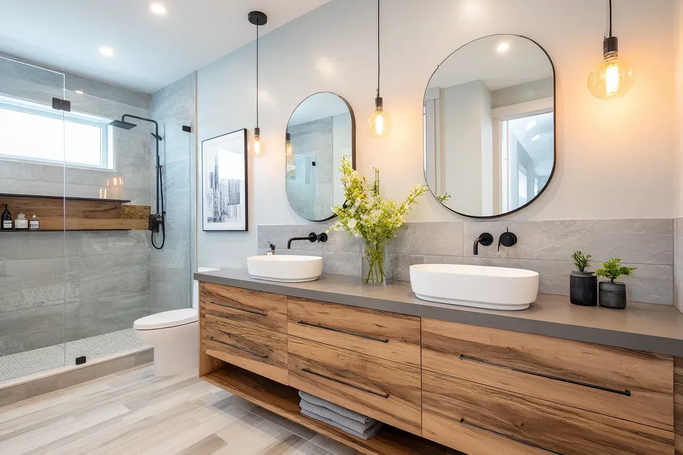 Bathroom renovations Coquitlam with tile tubs surrounds, heated floors, luxury vanities, and modern ventilation upgrades.
Coquitlam bathroom remodel featuring floating cabinetry, minimalist tile styles, and rain shower installations.
Bathroom renovation Coquitlam with tub refinishing, tile surround improvements, and durable quartz vanity replacements.
Coquitlam bathroom remodeling using porcelain wall tiles, frameless shower systems, and new energy-efficient lighting fixtures.
Bathroom renovations Coquitlam improving functionality through space reconfiguration, updated fixtures, and modern tile work.