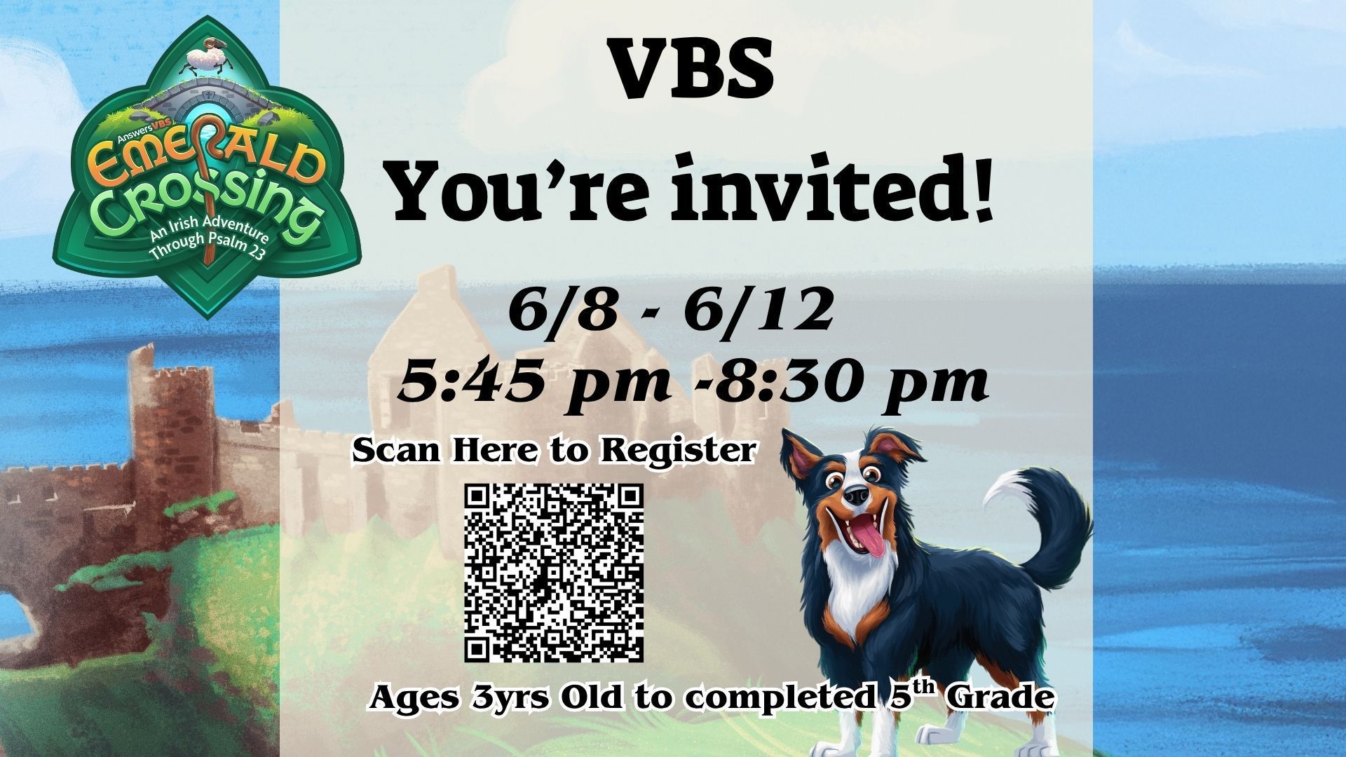 Scan QR code to register or go to : https://centennialbaptistmyanswerscom.myanswers.com/ emerald-crossing
