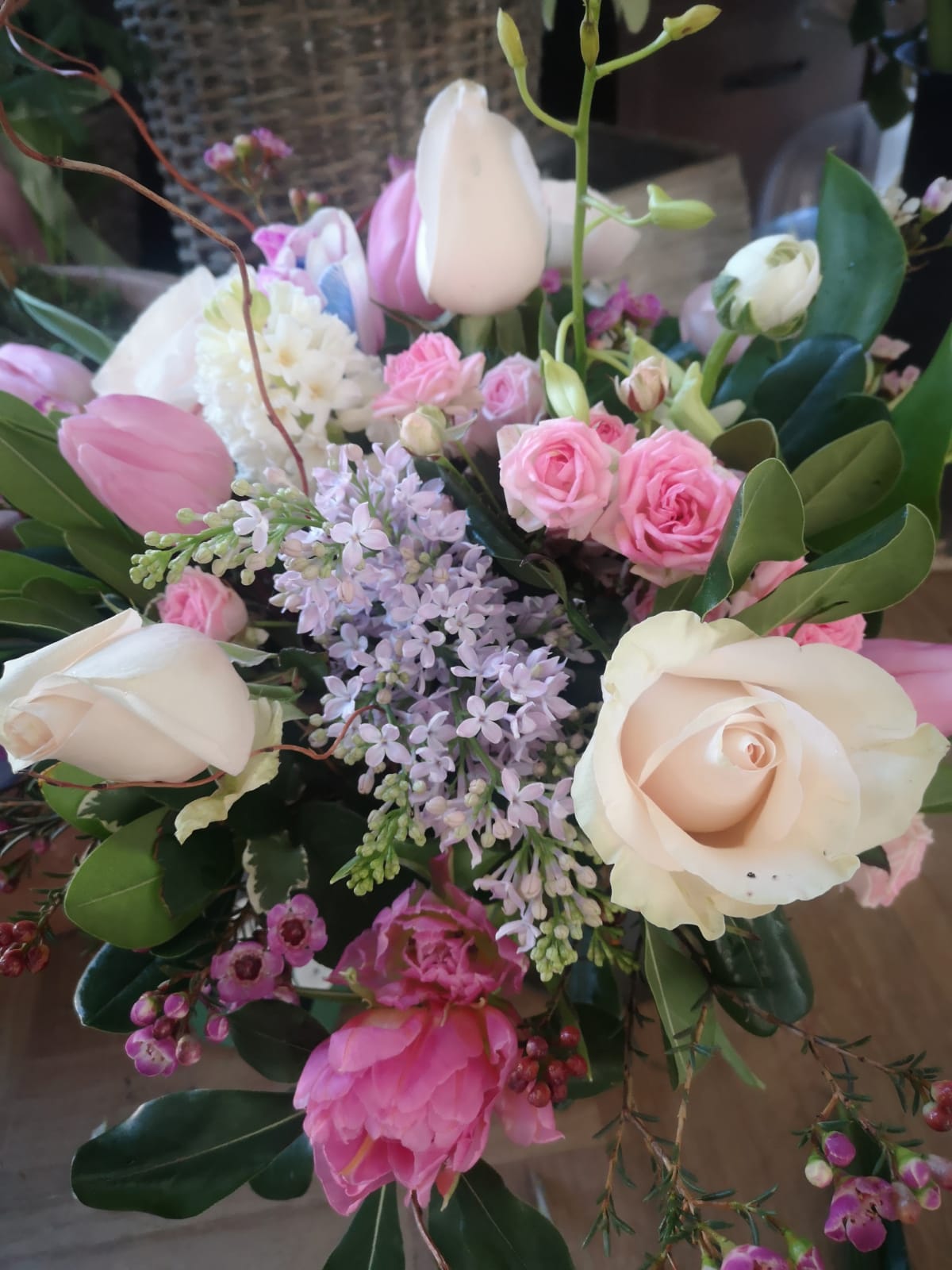 bouquet rose bianche e rosa