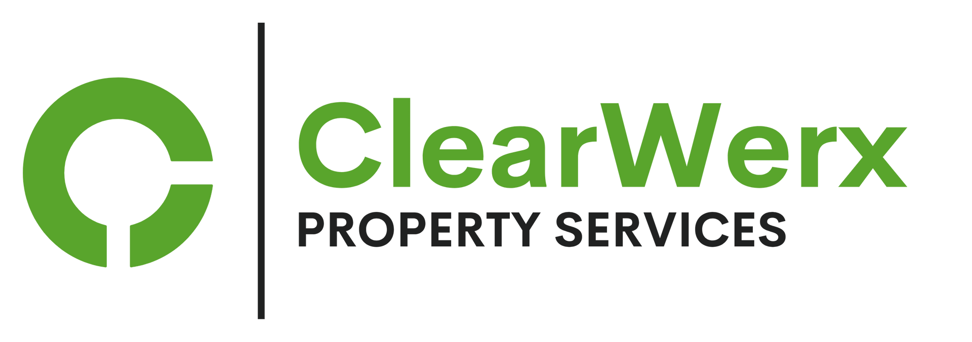ClearWerx Property Services logo featuring a green 