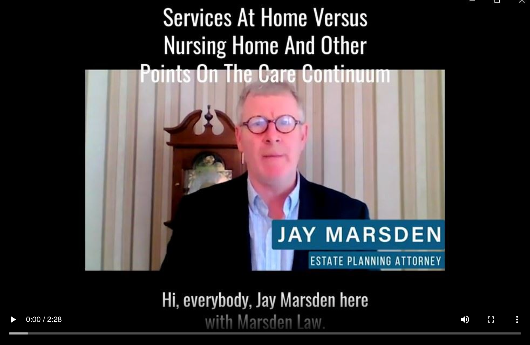 Care Services at Home Versus at a Nursing Home