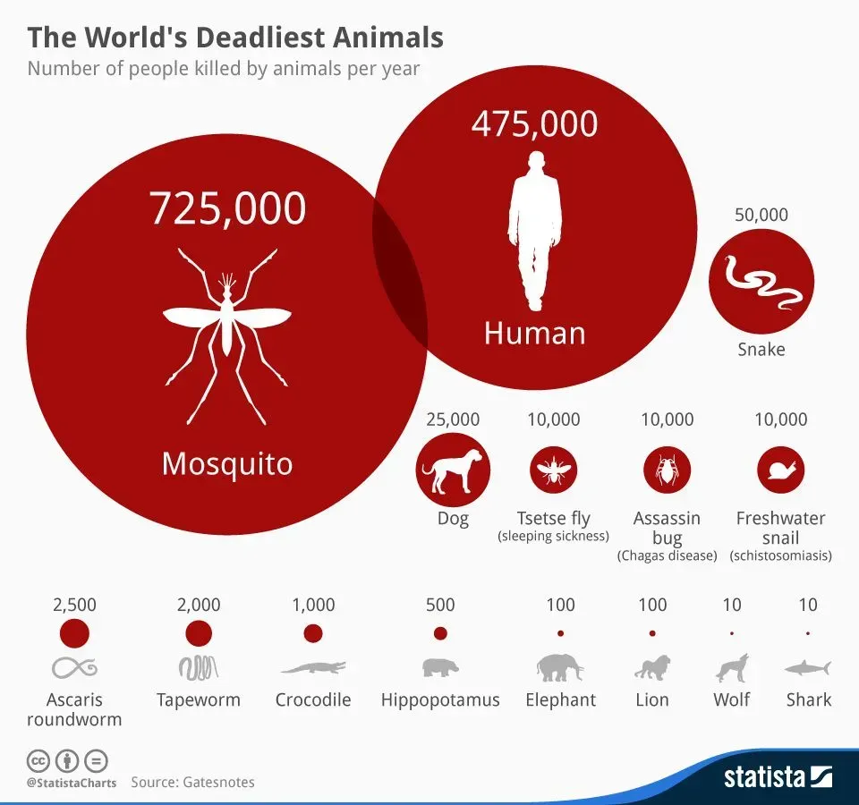 2023 World's Deadliest Animals - Statista