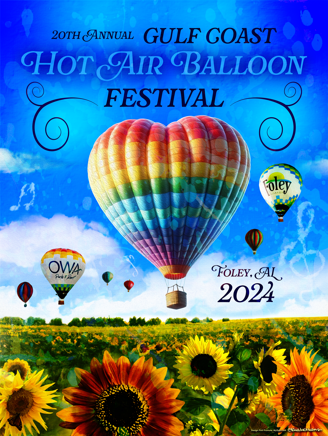 20th Annual Gulf Coast Hot Air Balloon Festival Official Poster Design
Artist - Tara McMeans