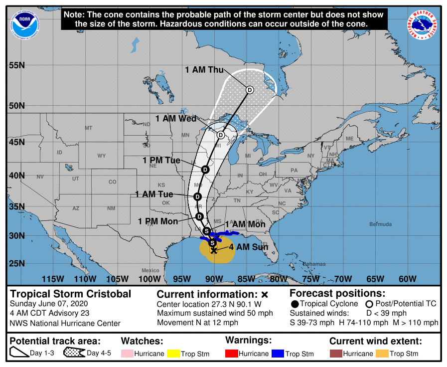 TS Cristobal 4am Update