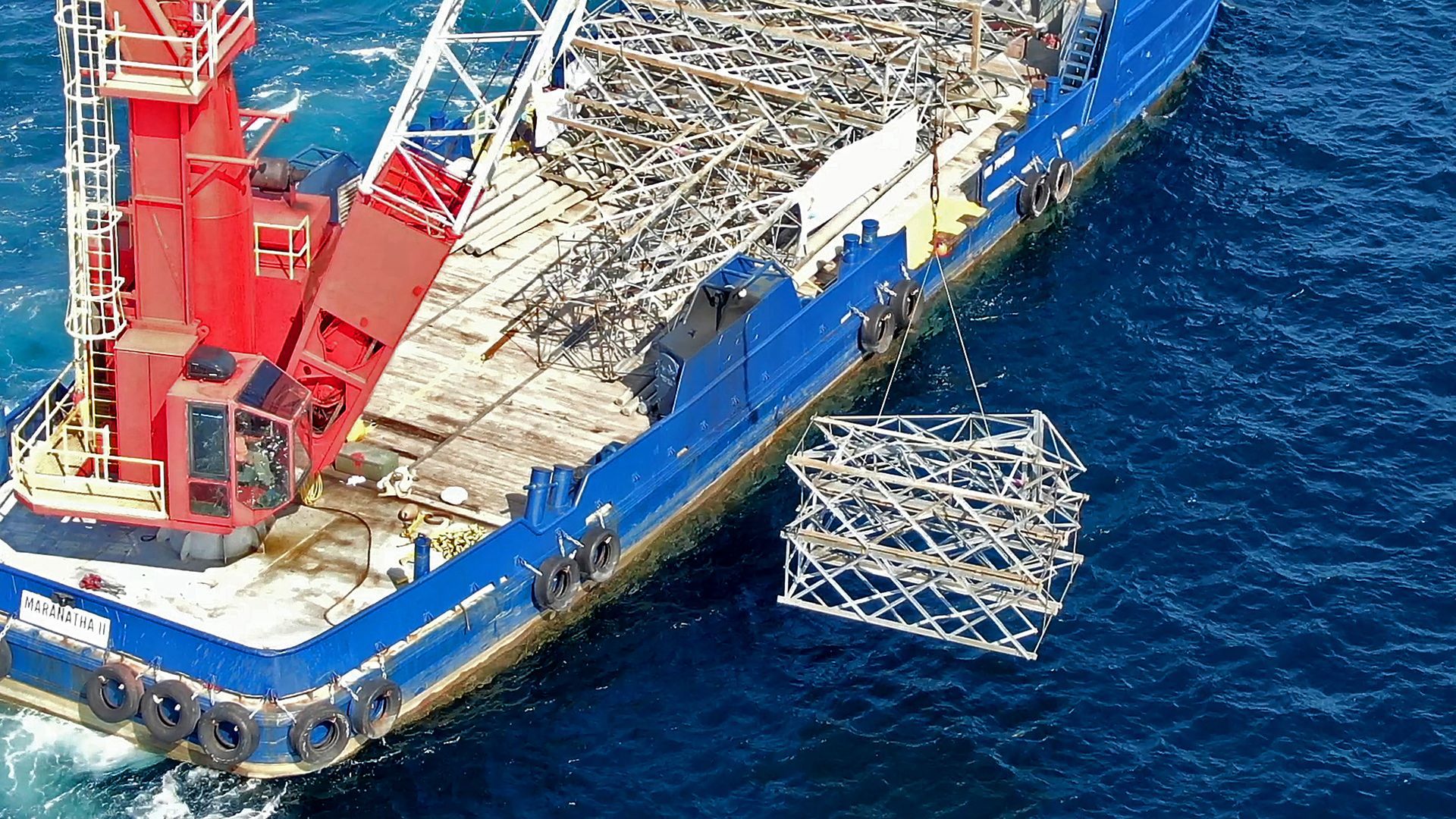 Reefs being deployed - Photo by Mark Jerald