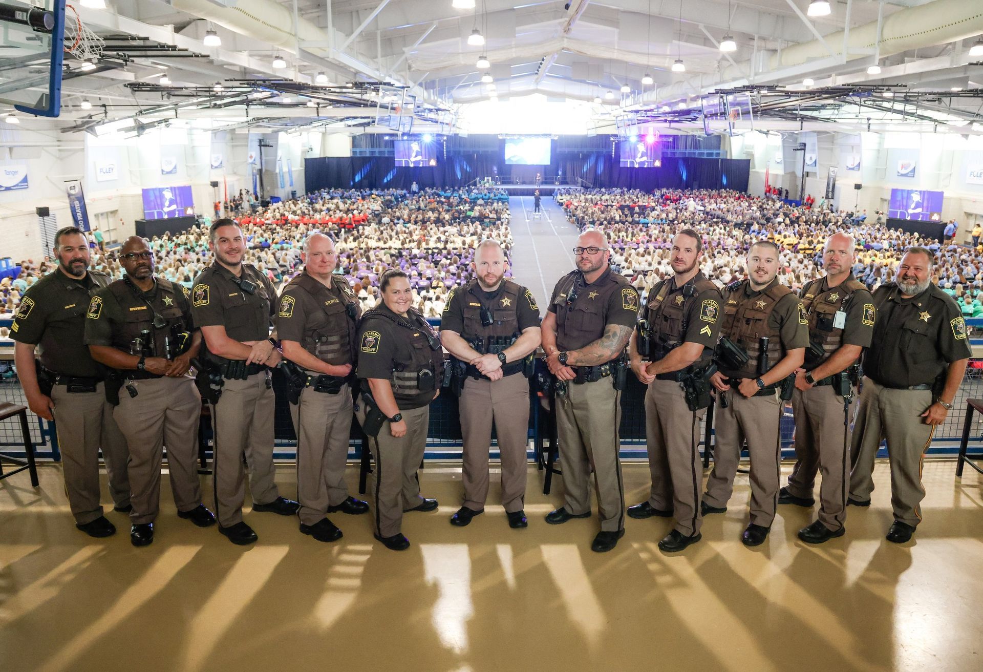 Baldwin County Sheriff's Deputies at. School meeting.