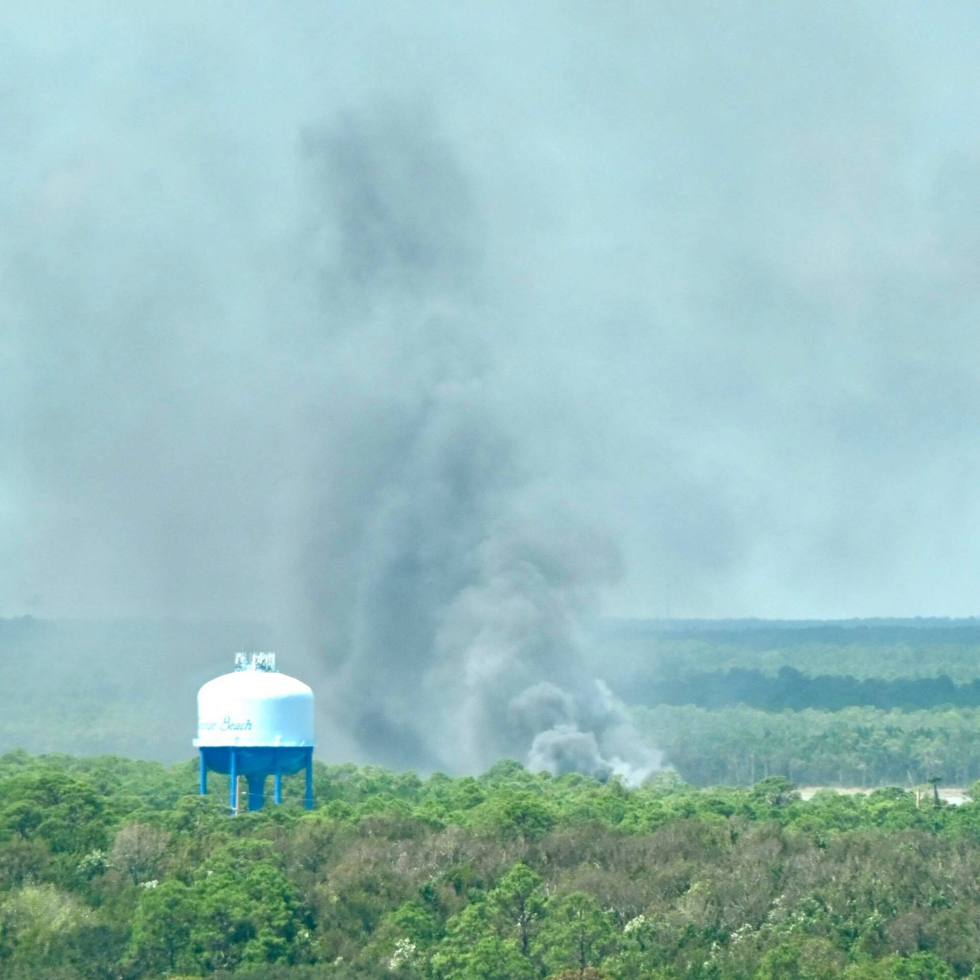 Boat fire in Orange Beach as viewed from Turquoise Place