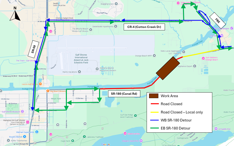 Canal Road Detour Map