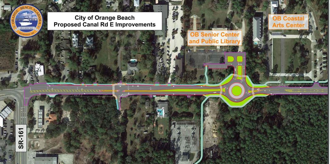 Canal Road Roundabout in Orange Beach nears completion