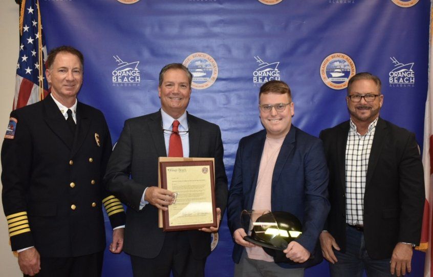Chandler Rayborn receives award for heroic actions during Hurricane Sally