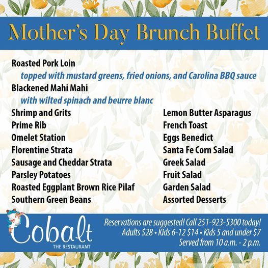 Cobalt the Restaurant's Mother's Day Specials
