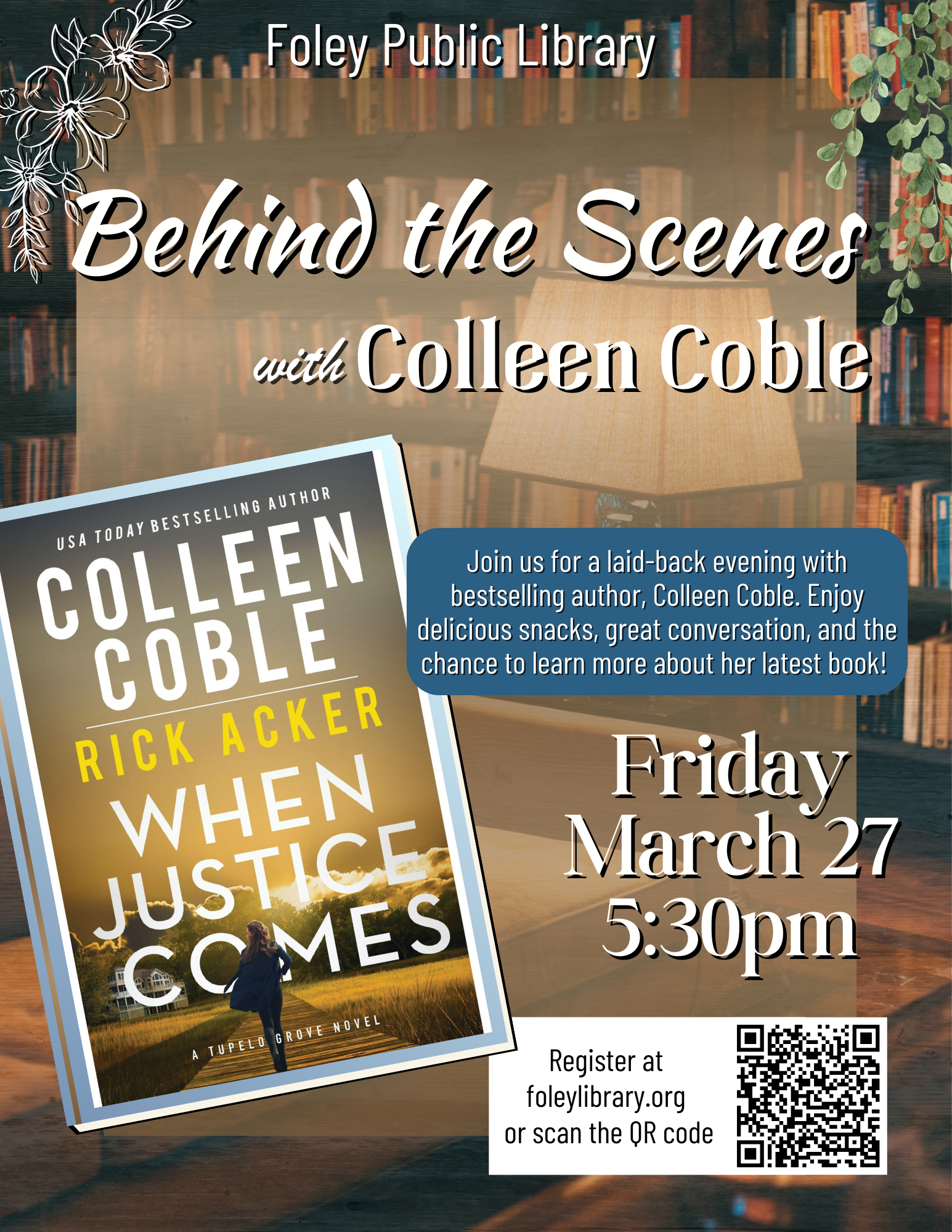 Bestselling Author Colleen Coble Returns To Foley Public Library