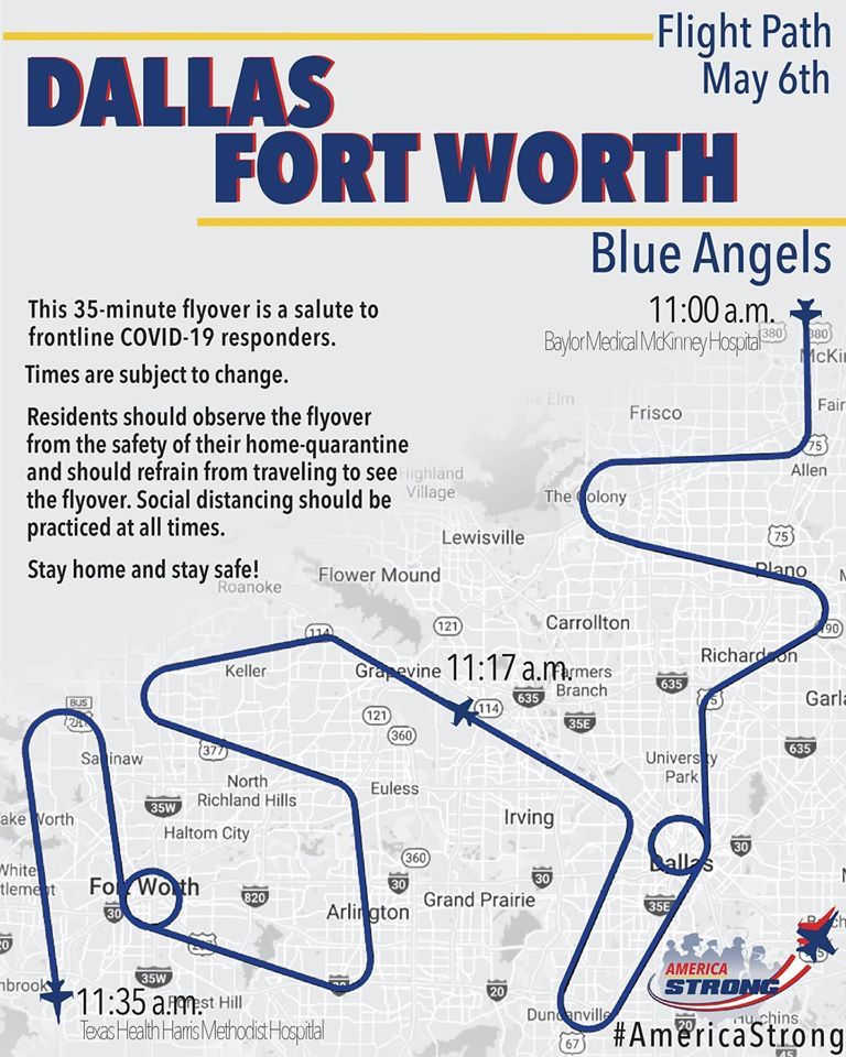 Dallas - Fort Worth Flght Path and Timing