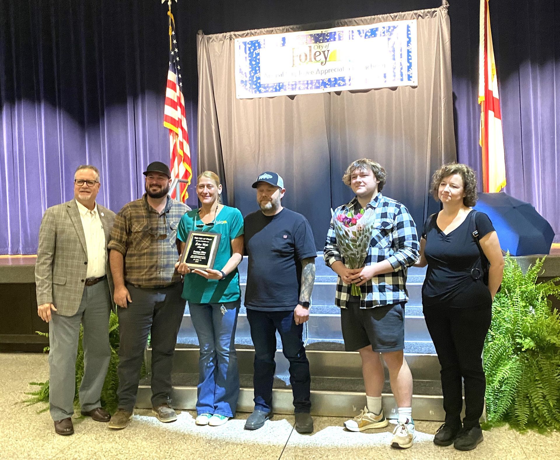 Foley Parks and Recreation employee Joanna Blue received the city’s annual Extra Mile Award for serv