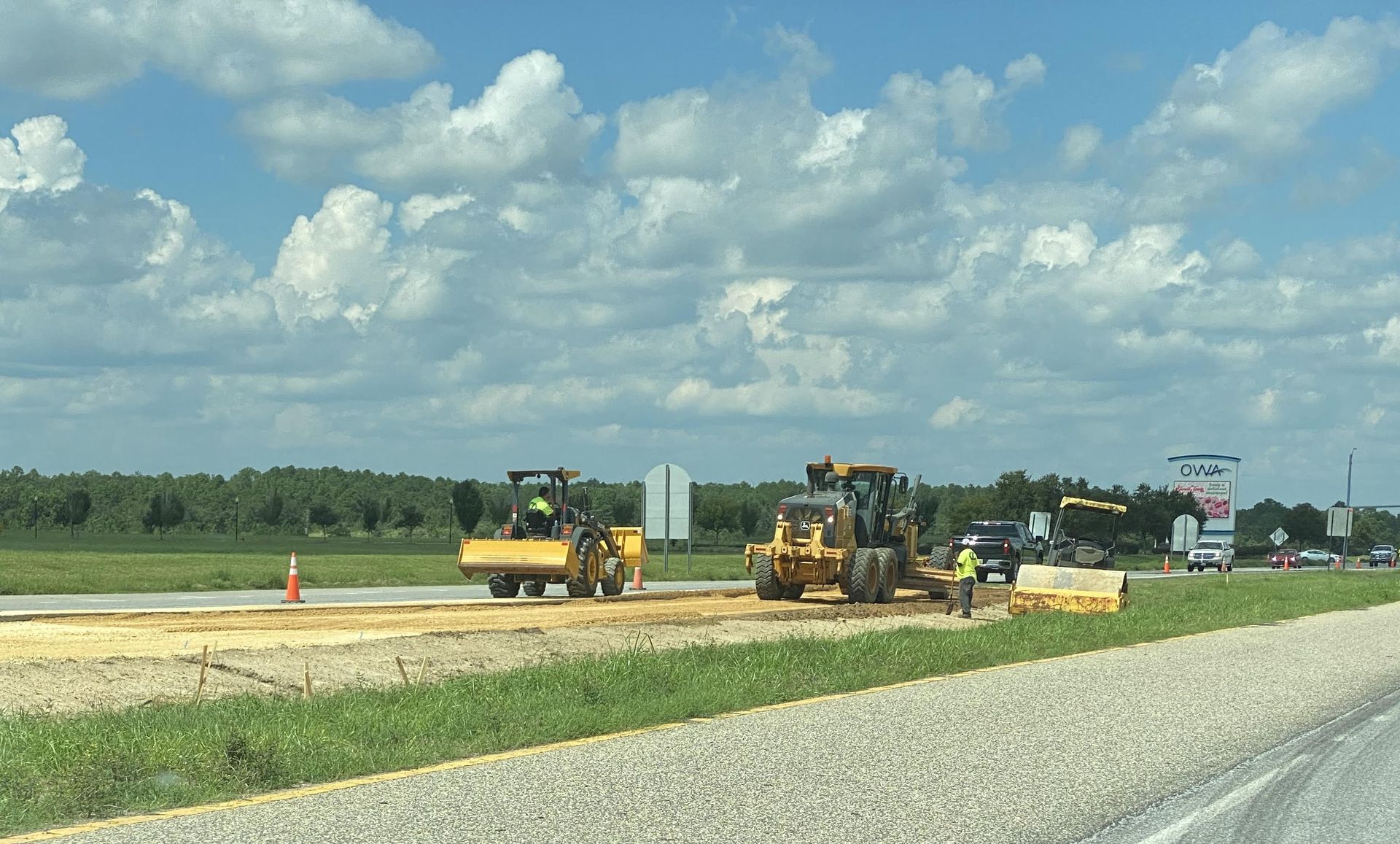 Crews work to complete the widening of the Foley Beach Express. Work to finish the widening of the highway is one of the capital projects on the Foley budget for the upcoming fiscal year. 