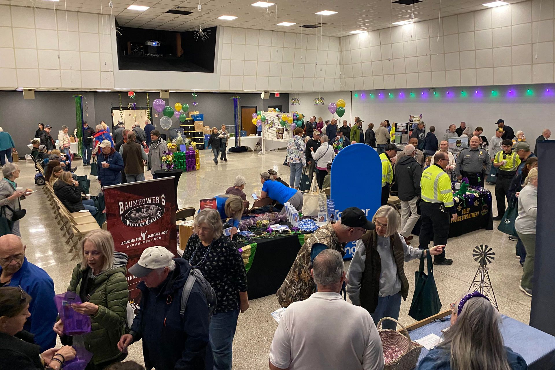 Winter visitors fill the Foley Civic Center for the annual Snowbird Coffee. About 700 visitors took part in the 2025 event.