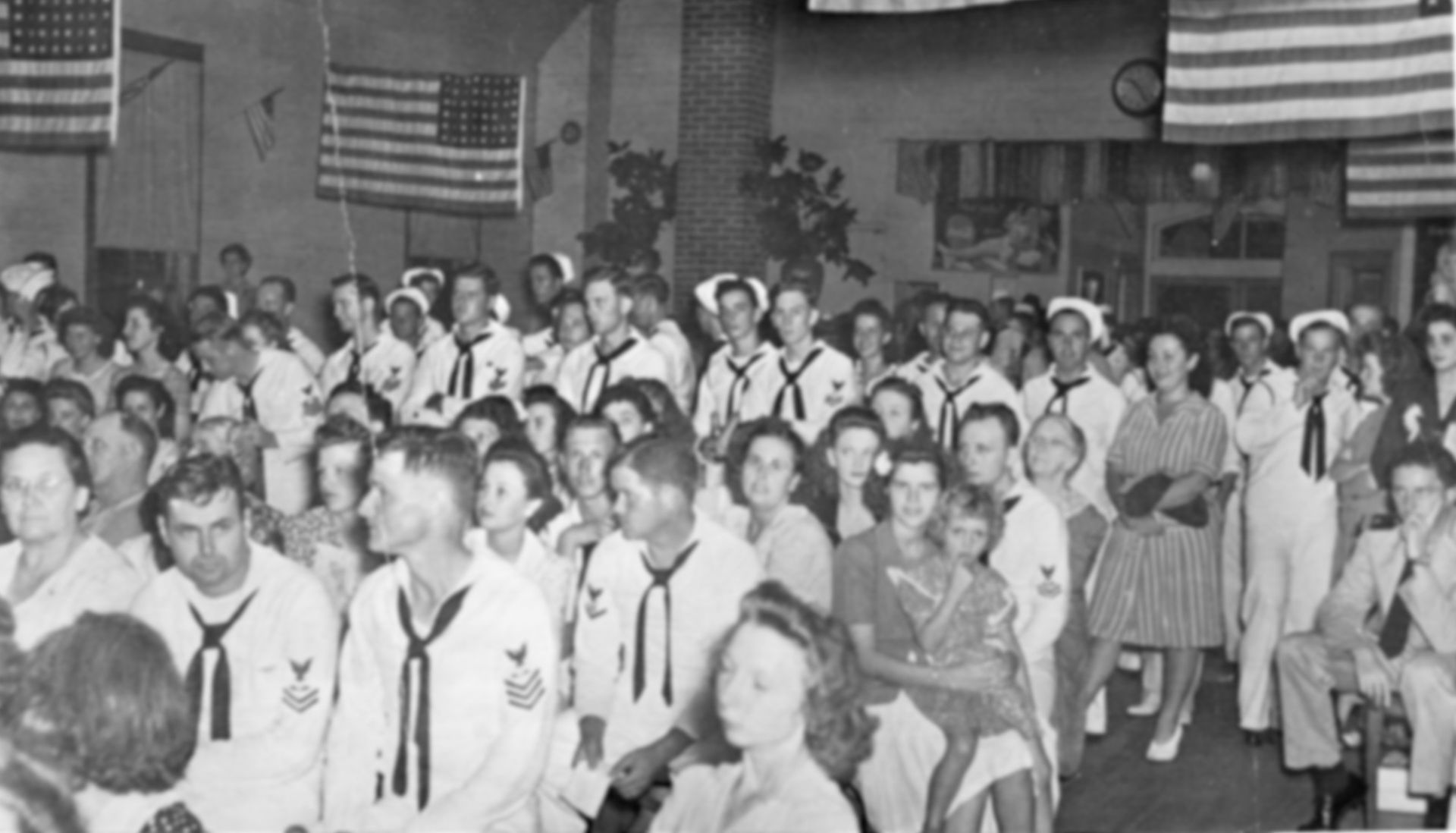 Navy personnel and residents take part in a USO event in Foley during World War II. The National Park Service named Foley as the American World War II Heritage City for Alabama.