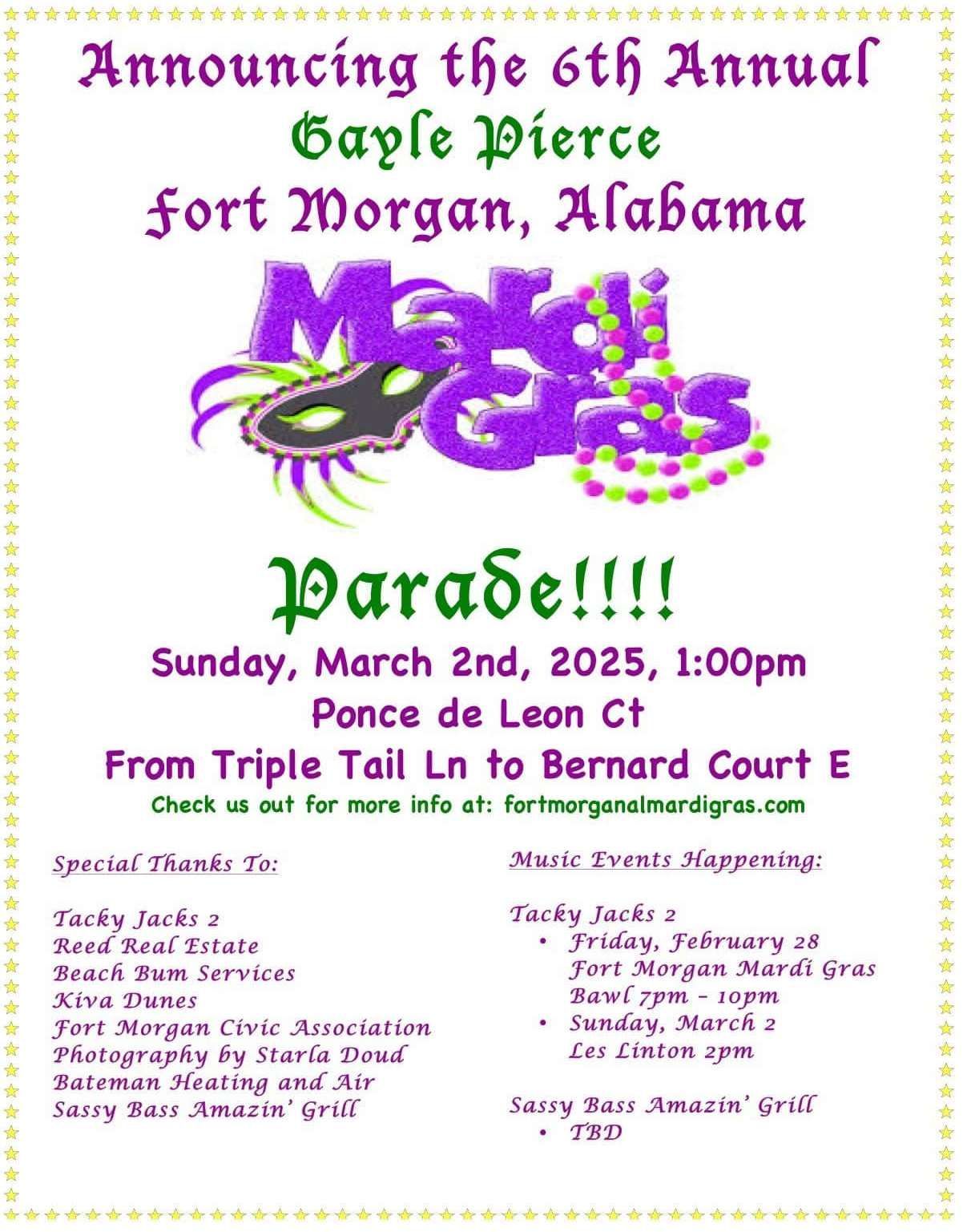 Fort Morgan Mardi Gras Parade Info