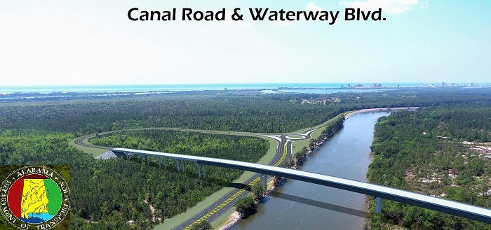 Rendering of a bridge being planned over the Intracoastal Waterway near Gulf Shores, Alabama.