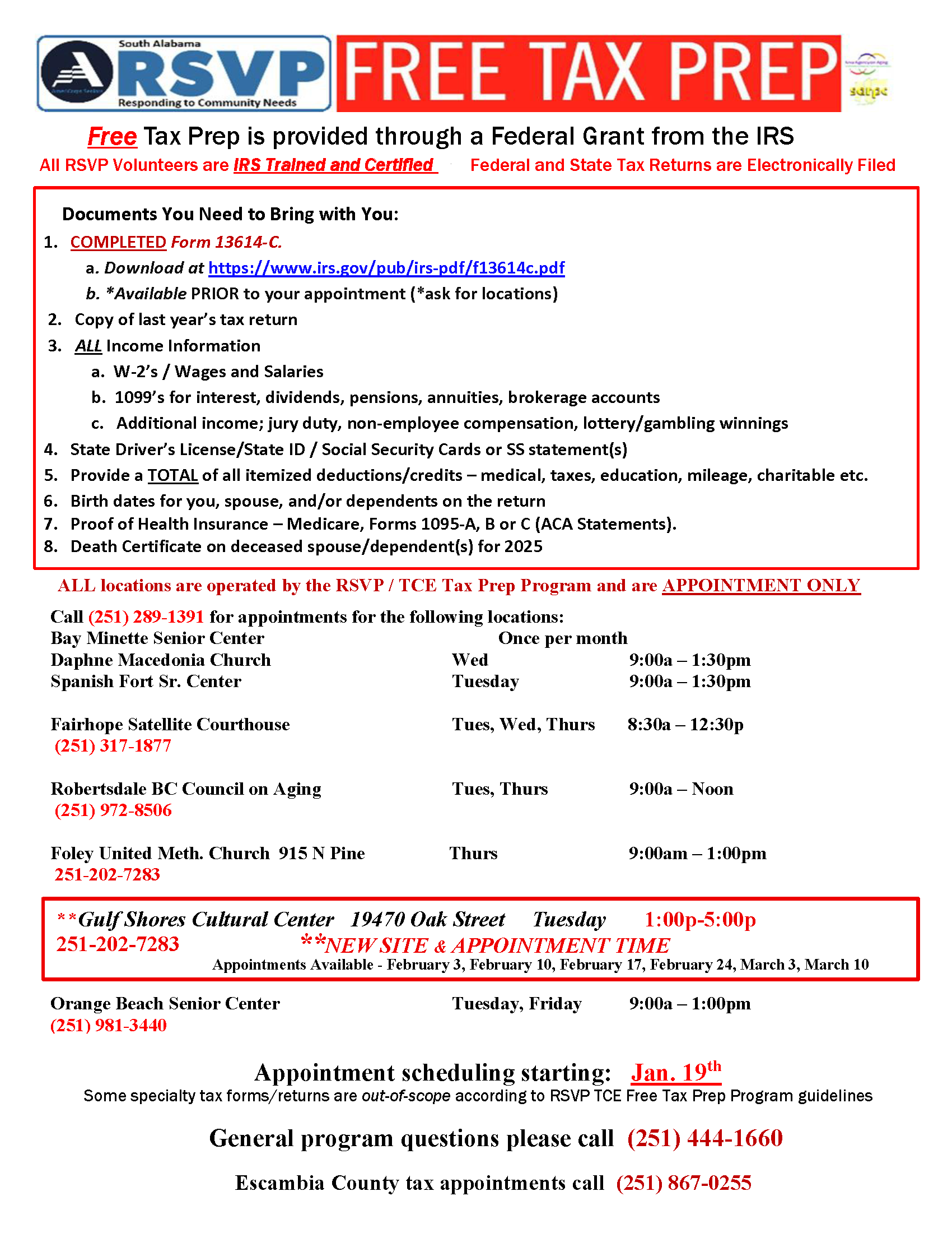 Baldwin County Free Tax Prep Help