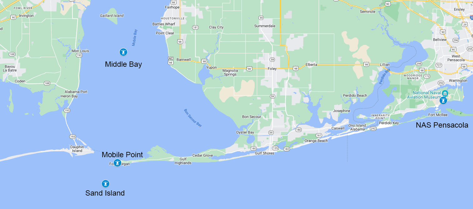 Lighthouses on the Alabama/Florida Gulf Coast