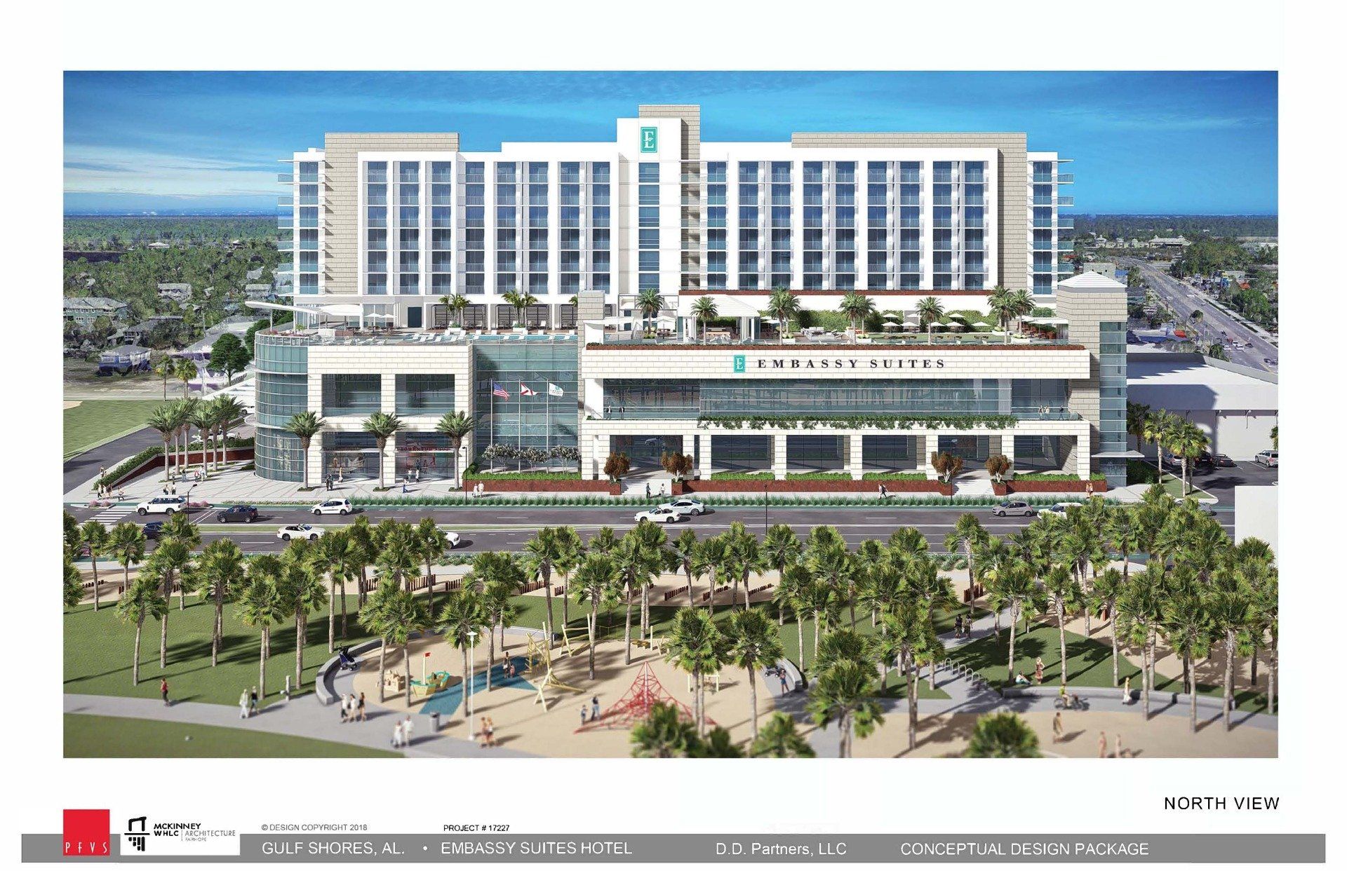 Rendering of an Embassy Suites planned for Gulf Shores, Alabama.