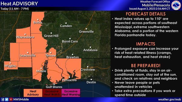 WKRG  Heat Advisories Back in effect for the Gulf Coast