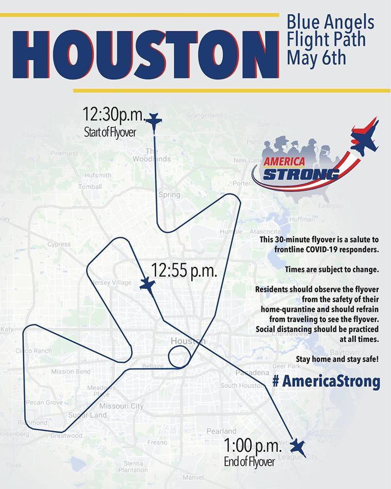 Houston Texas Flight Path and Timing