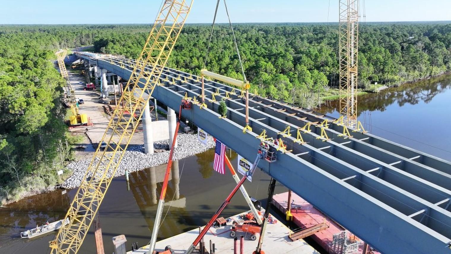 Steel Girders Are in Place on the New Intracoastal Waterway Bridge Project