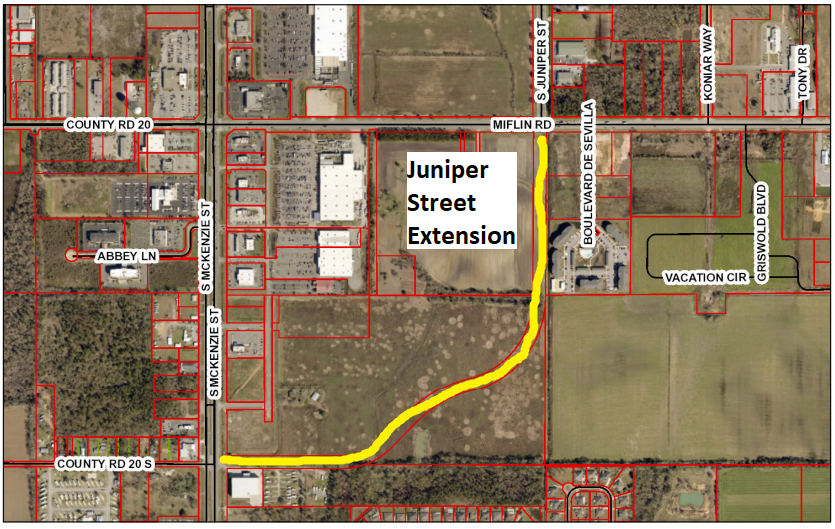 Foley, Alabama, is extending Juniper Street to a connection with State Route 59.