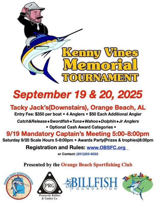 Kenny Vines Memorial Tournament Returns to Orange Beach in 2025