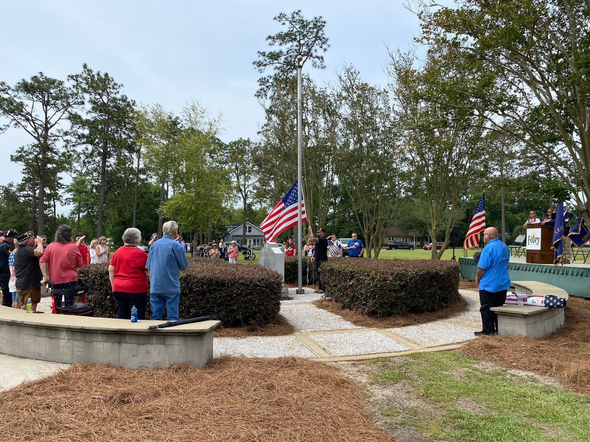 A 2023 Memorial Day service will be held at the Veteran's Memorial at Max Griffin Park in Foley. Foley is one of 11 communities across the country recently named American World War II Heritage Cities by the National Park Service.