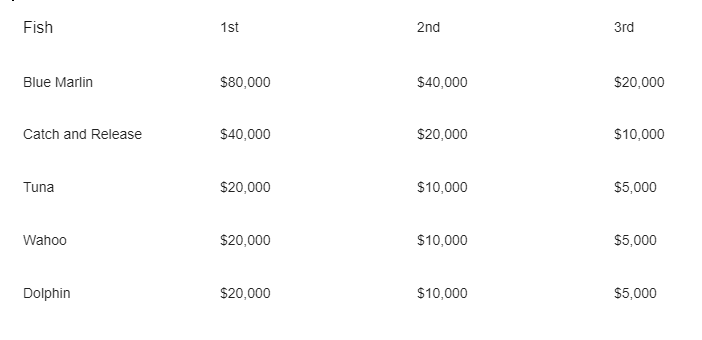 Mobile Bay Big Game Memorial Day Fishing Tournament Prizes