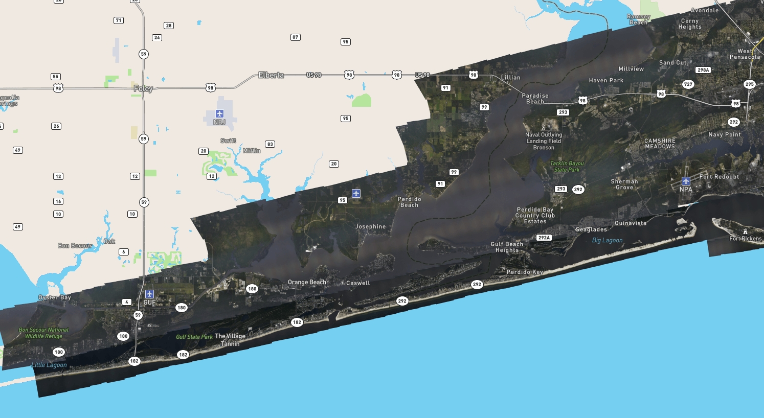 NOAA Satellite Imagery after Hurricane Sally