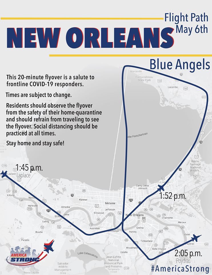 New Orleans Flight Path and Timing