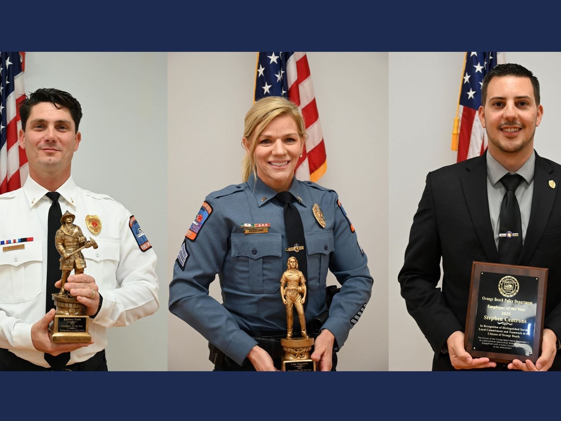 From the Left: Lt. Zachary Cook,  Lt. Lisa Augustin & IT Administrator Stephen Centrone.