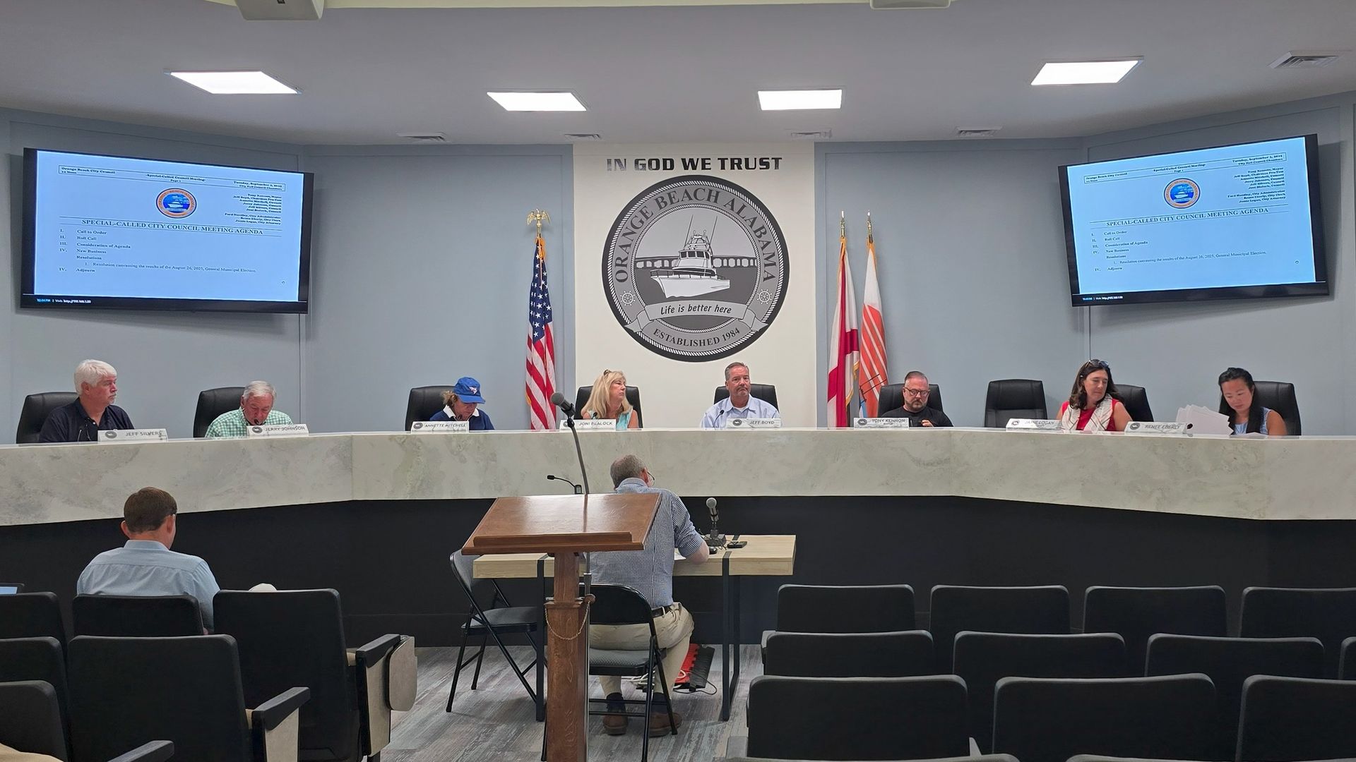 Orange Beach City Council Vote Canvas Meeting