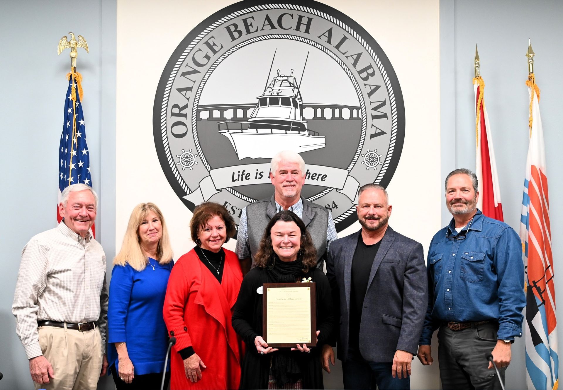 Orange Beach City Council recognized Jeanne Fitzgibbons