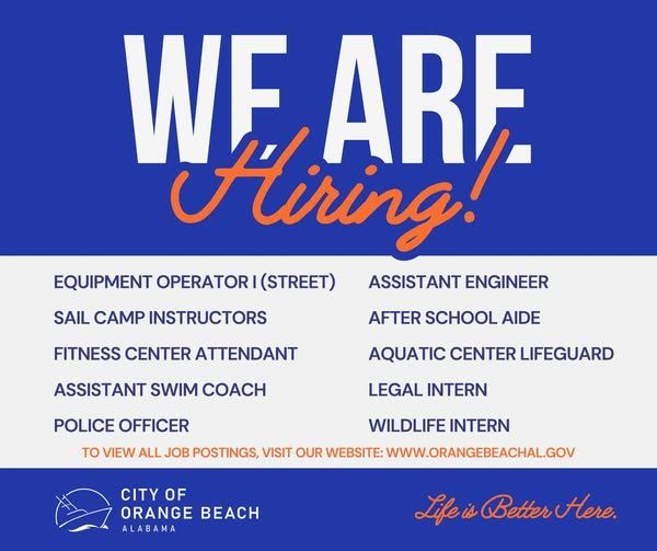 City Of Orange Beach Lists New Job Openings Across Departments