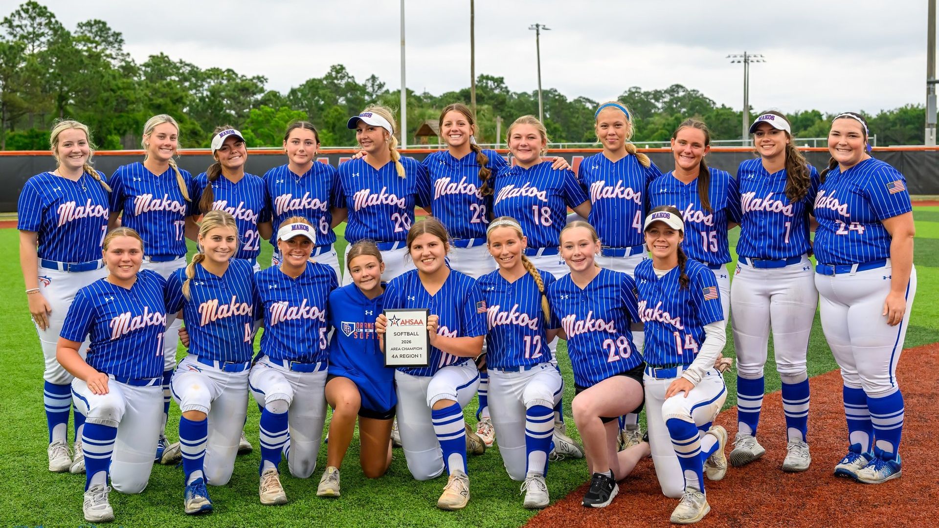 2026 Lady Makos 4A Region 1 Champions - Photo by Brent Williams, Wolf Bay Media