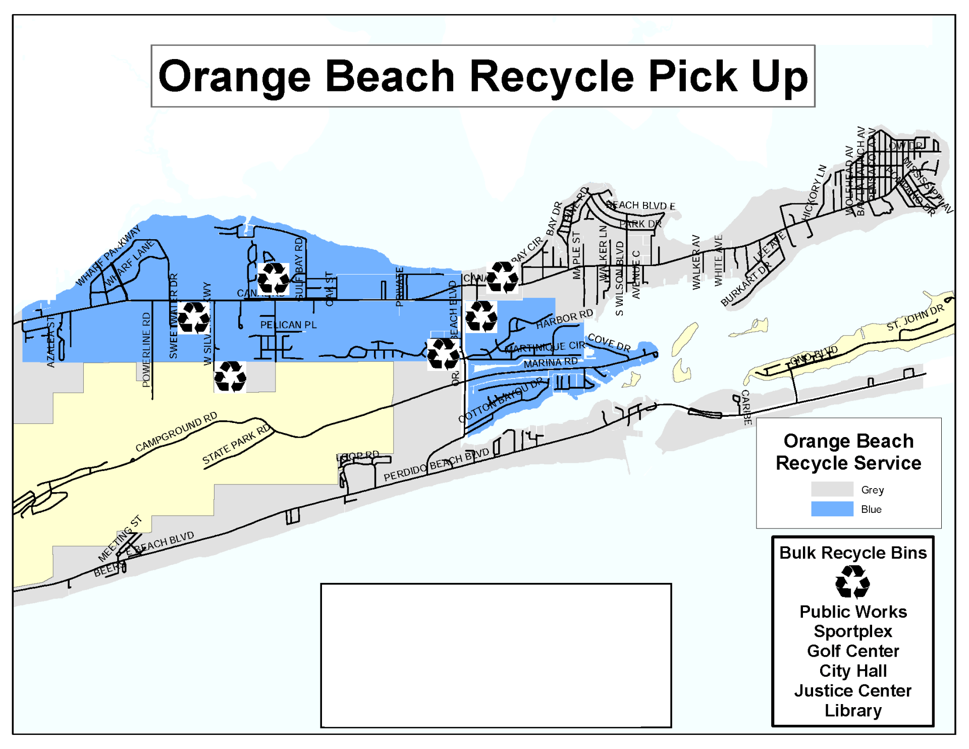 Orange Beach Recycle Map