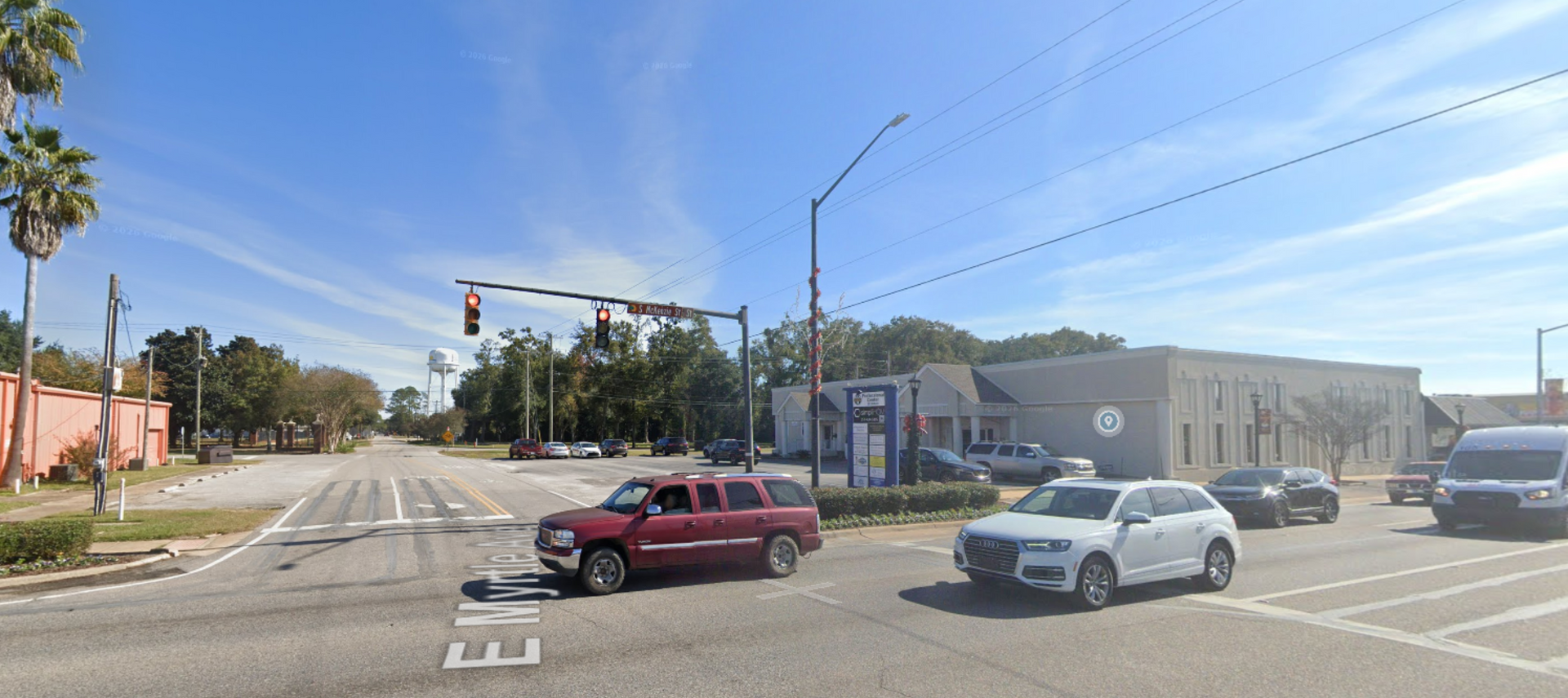 Google Maps Image of Powerlines in Downtown Foley