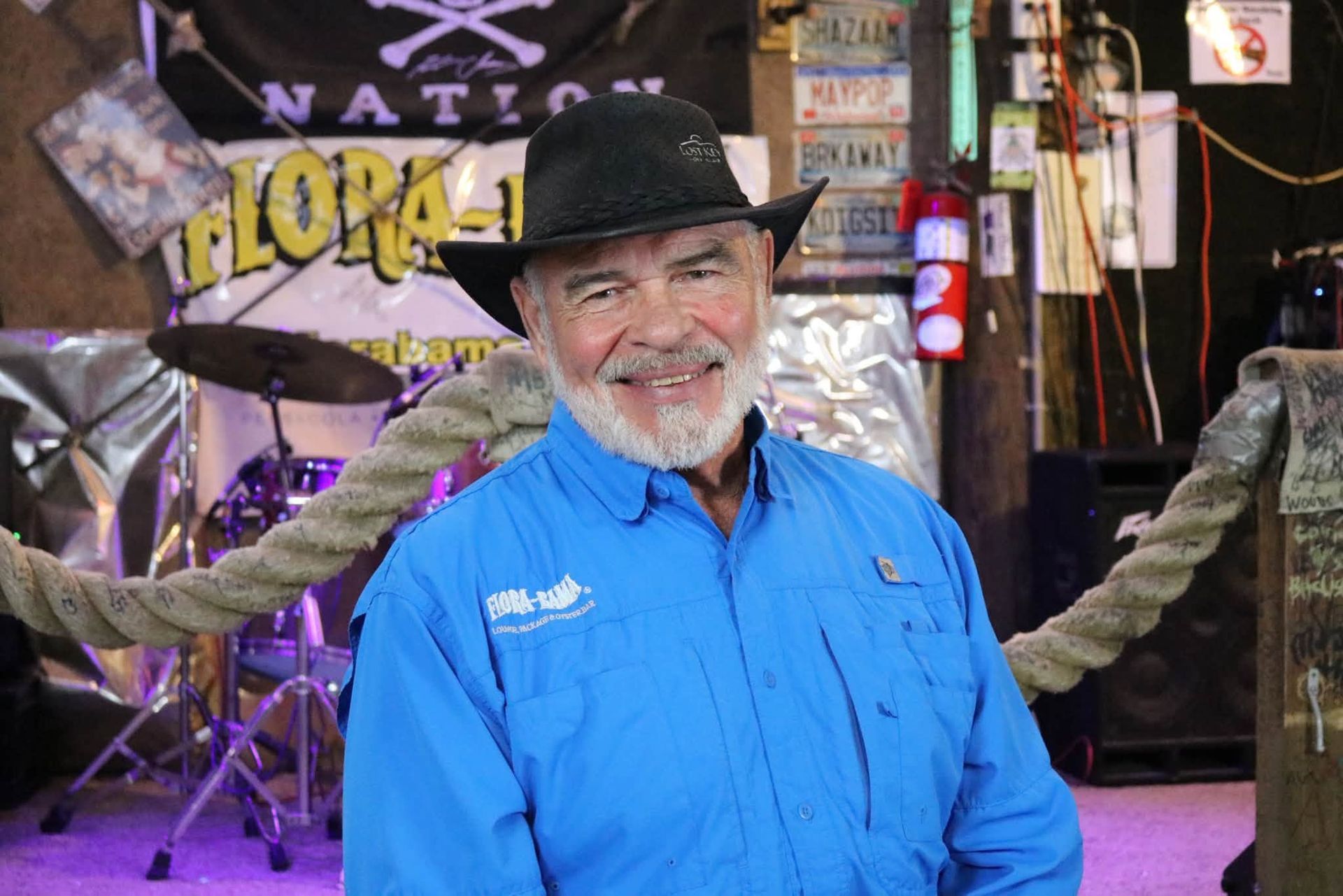 Pat McClellan making Mac Davis laugh at the Flora-Bama on Nov. 9, 2019 