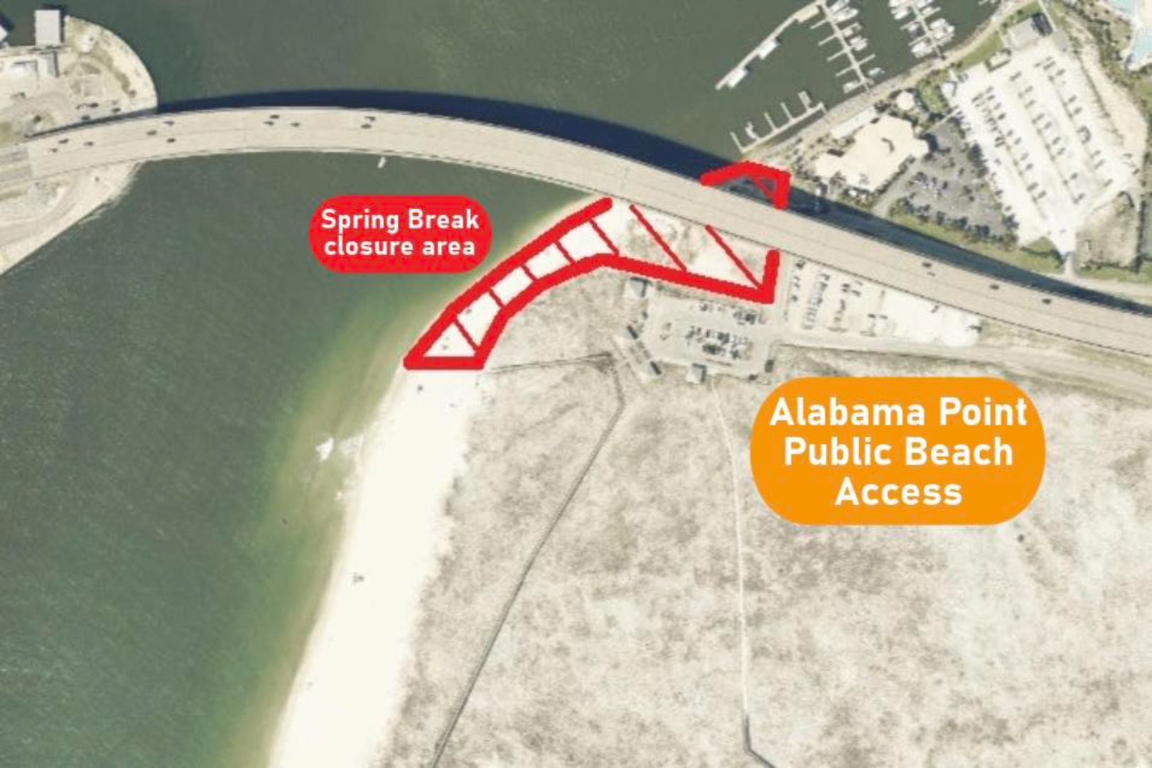 City Closes Small Beach Section at Perdido Pass During Busy Spring Break Weeks